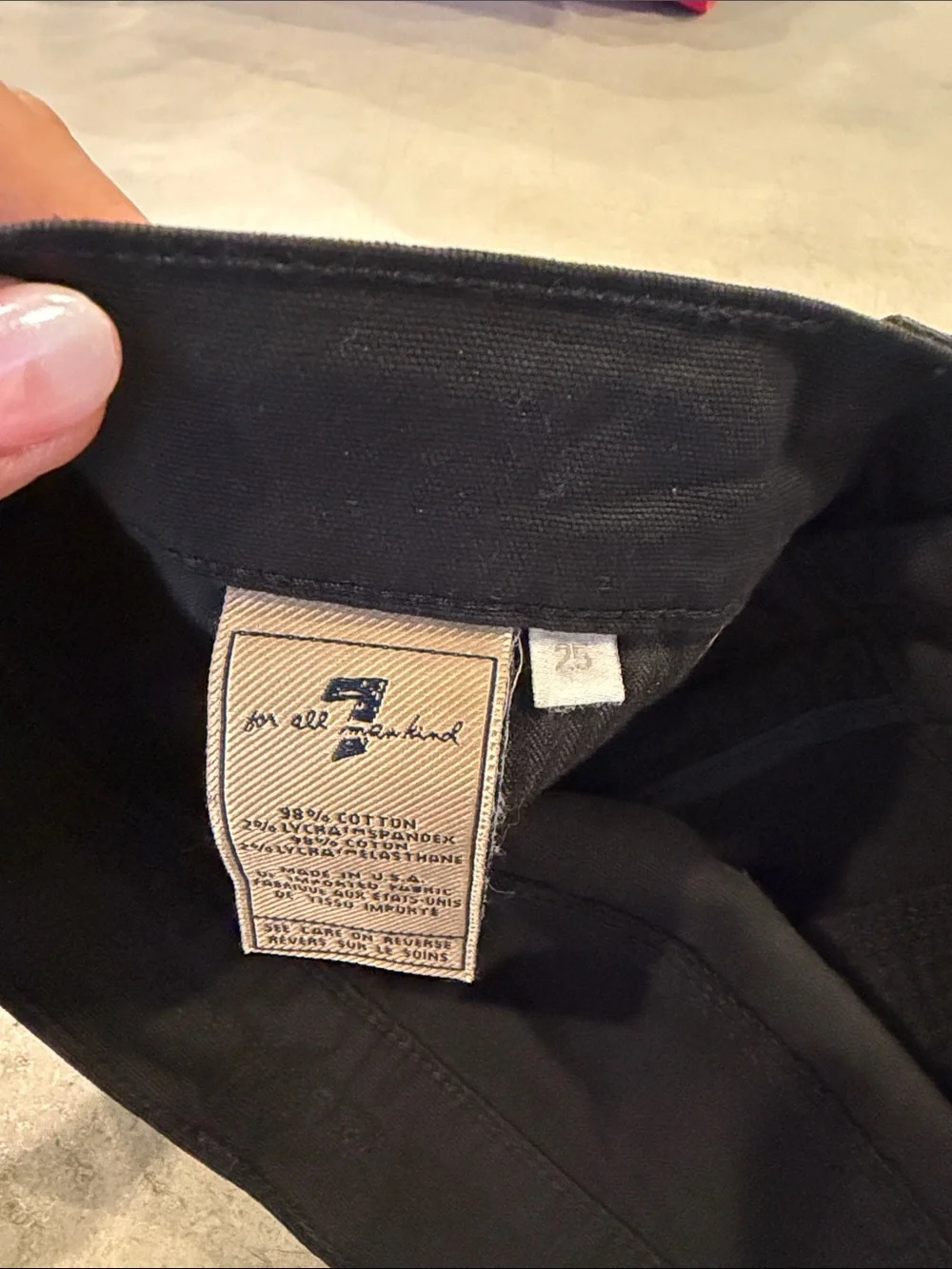 7 For All Mankind Men's Black Slim Jeans